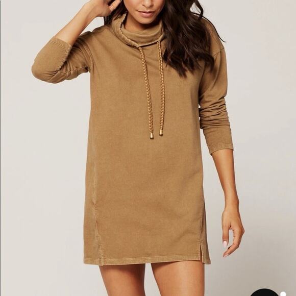 L*Space Daphne Dress Moss Tan Long Sleeve Pullover Sweatshirt Size Small NWT - Picture 1 of 6